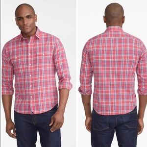 UnTuckIt Ojai Red Plaid Button Down Shirt XXL Tall